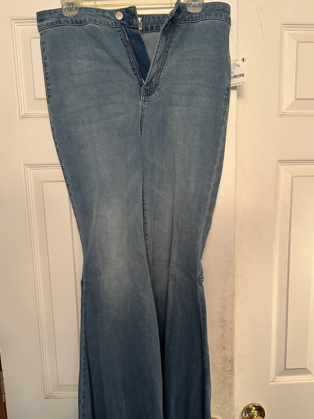 Free People Light Blue High-Rise Flare Jeans